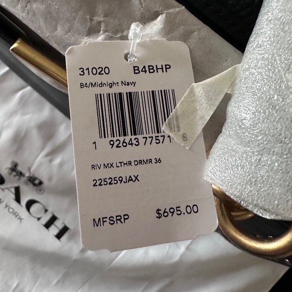 COACH Dreamer 36 Leather Satchel (Navy) - Picture 6 of 11